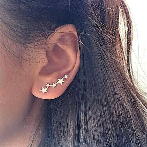 Jewelry - NWOT Gold Stars Ear Climber Earrings